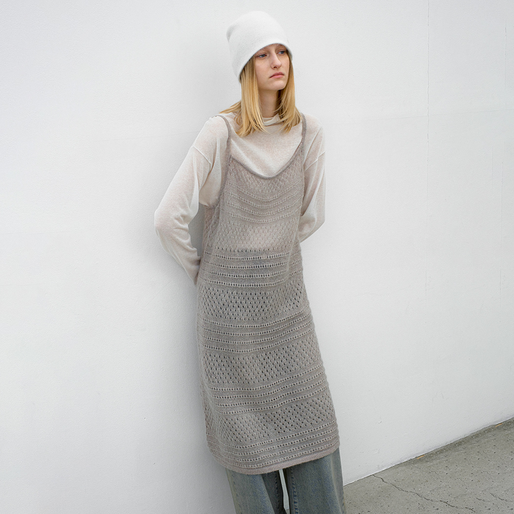 (OP-6308)SOFT MOHAIR SKASHI KNIT DRESS