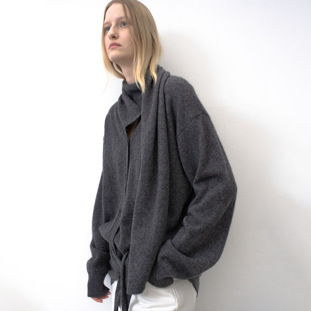 (CD-2235)YAK BLENDED MUFFLER SET CARDIGAN S