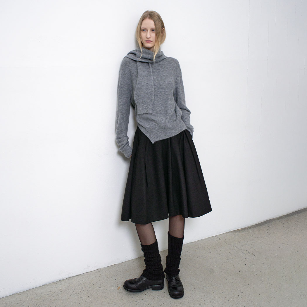 (T-7145)MUFFER SET SOFT WOOL KNIT S
