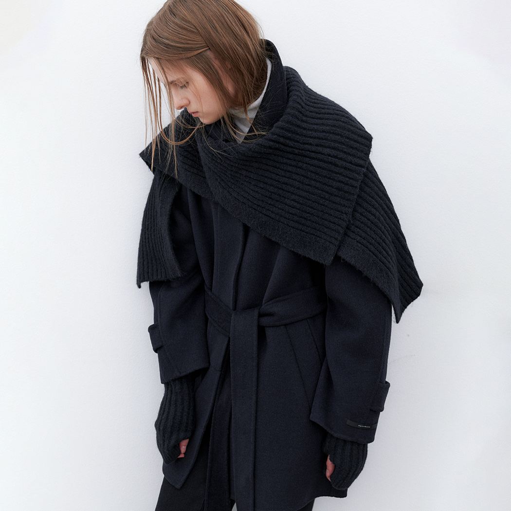 (CT-1453)KNIT SET BALMACCAN HANDMADE HALF COAT S