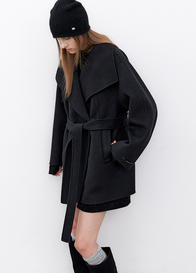 (OP-6311)BACK POINT A-LINE VELVET MINI DRESS Korea