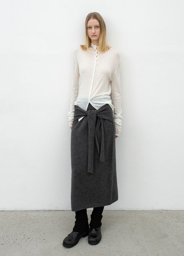 (CD-2246)SHEER ALPACA HIGHNECK 2WAY CARDIGAN Korea