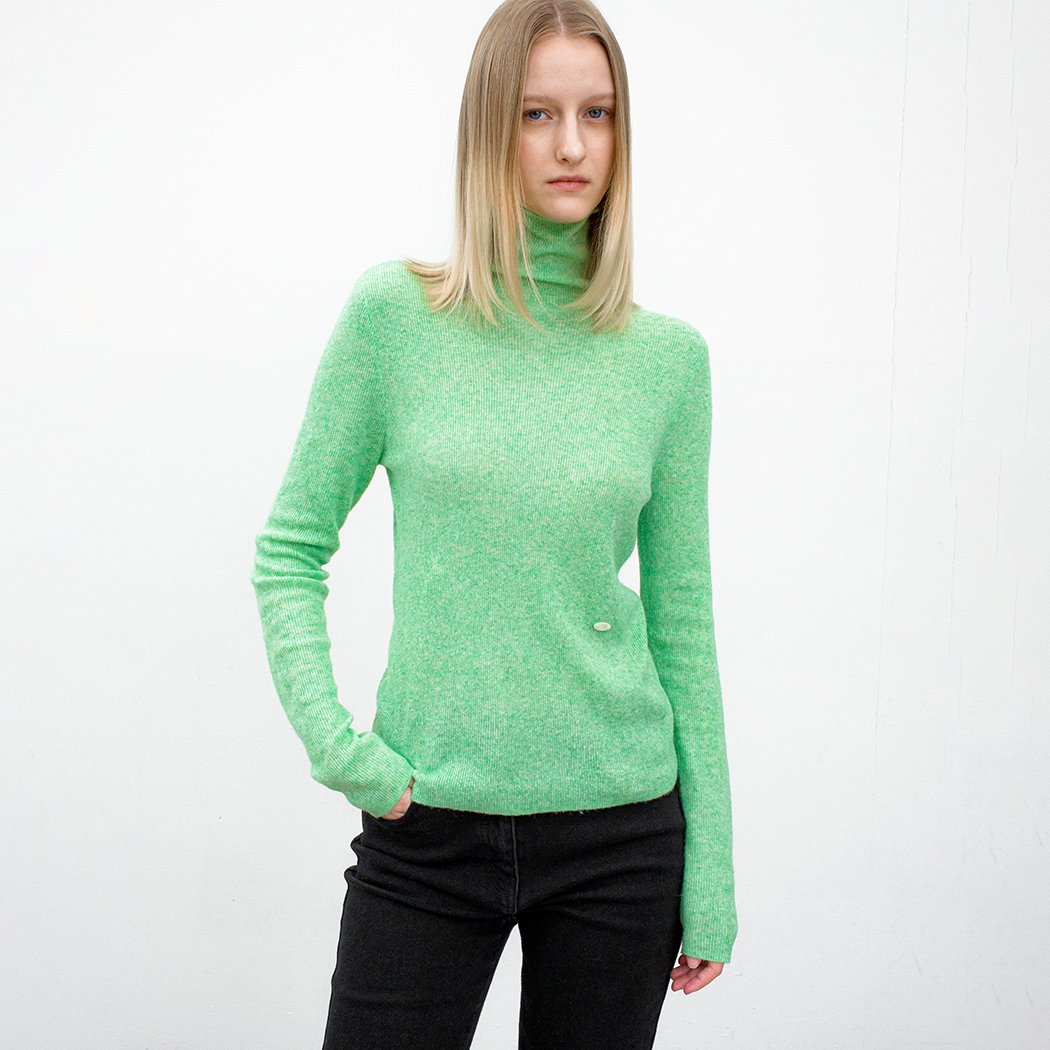 (T-7191)SEE THROUGH SLIM RIBBED KNIT