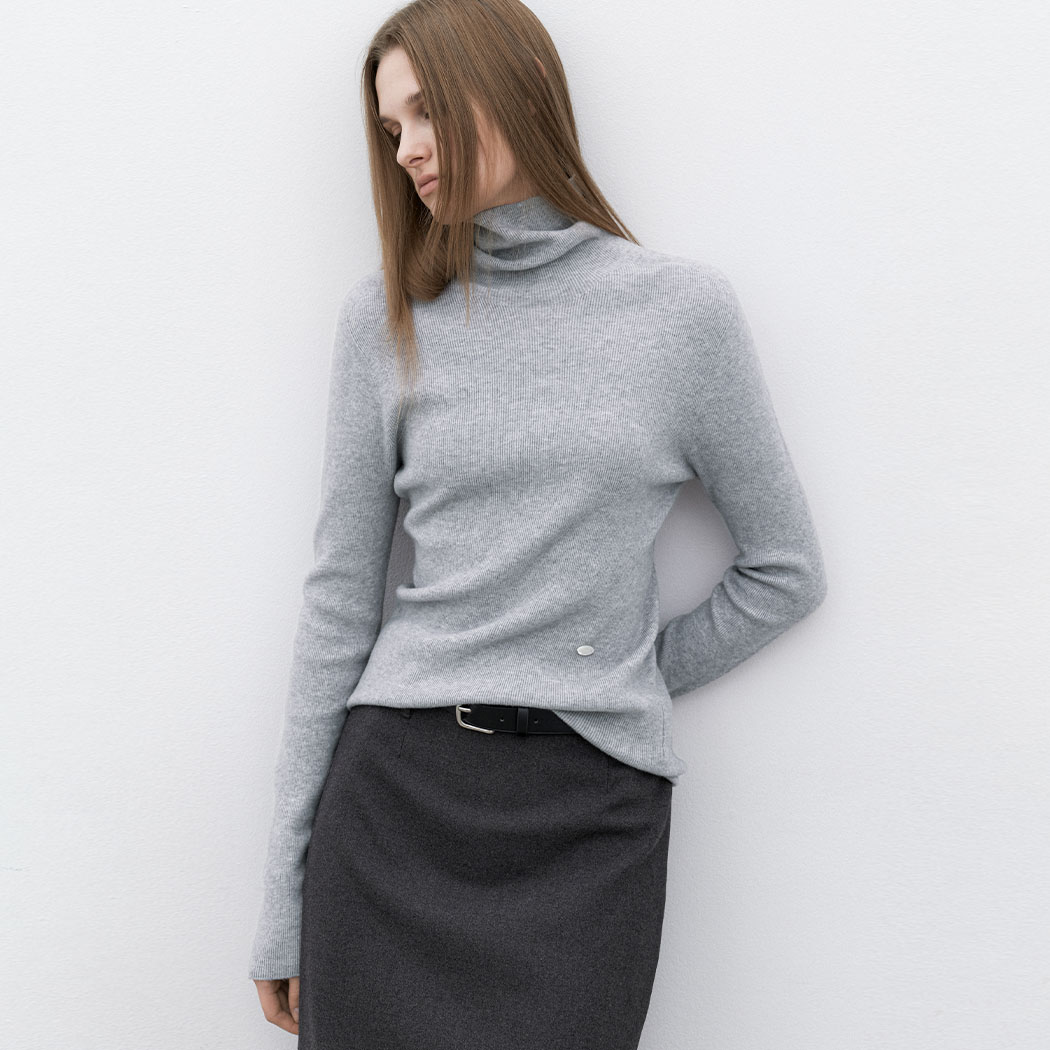 (T-7157)ESSENTIAL WHOLE GARMENT SLIM RIBBED KNIT