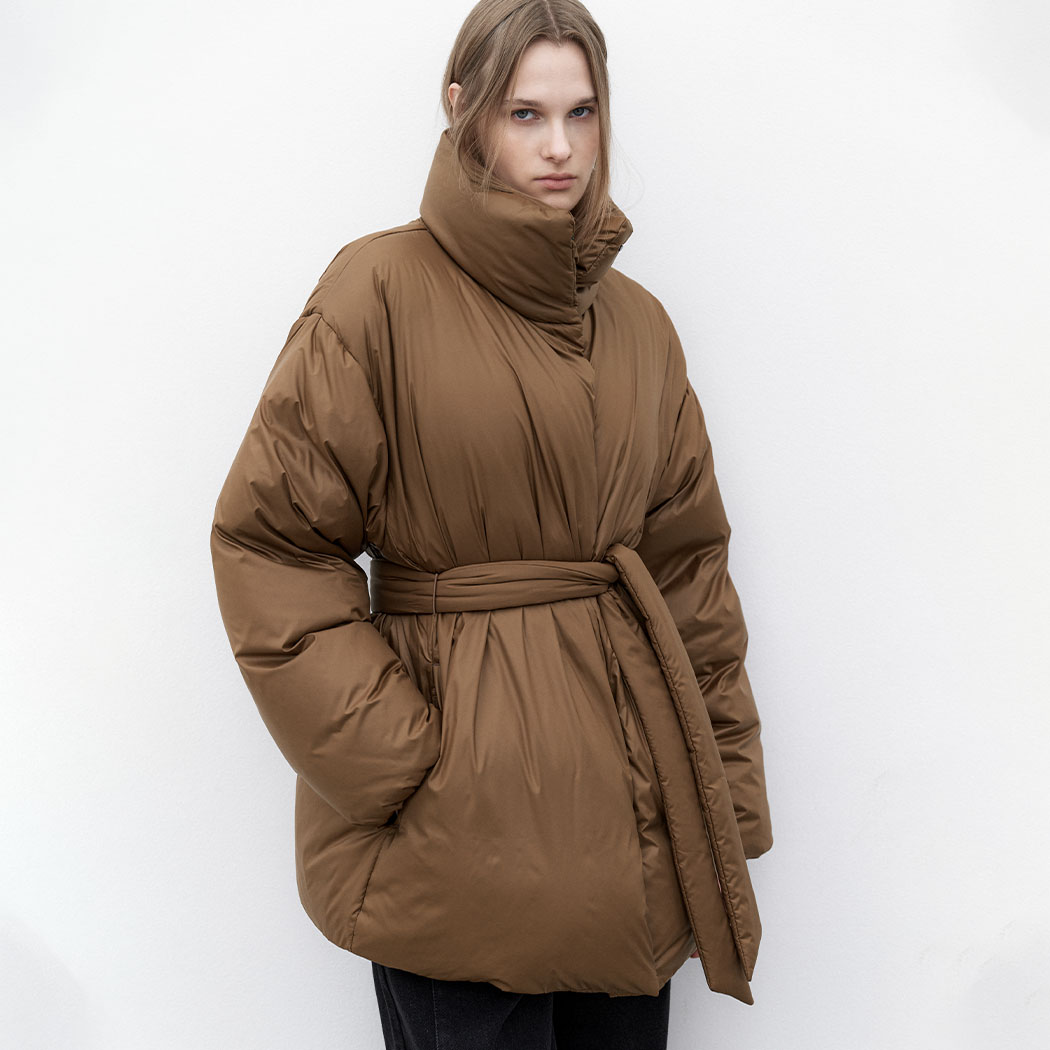(JP-579)REFINED BELTED DOWN JUMPER S