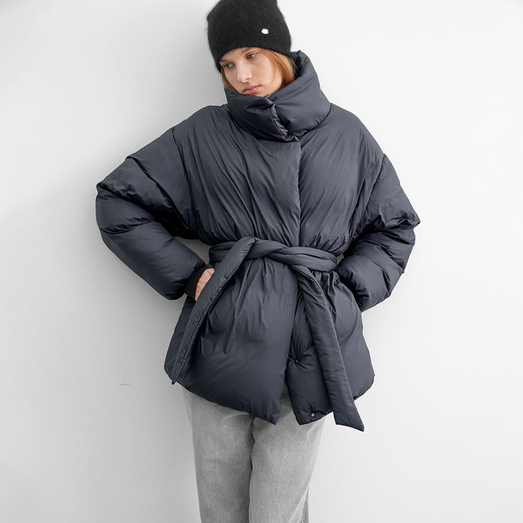 (JP-579)REFINED BELTED DOWN JUMPER S