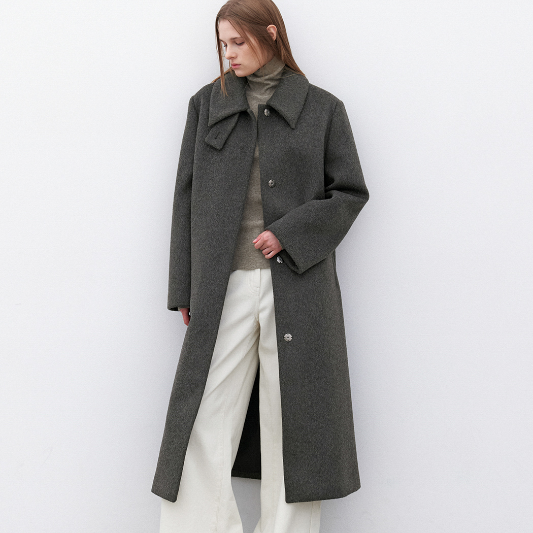 (CT-1477)WOOL SINGLE MAXI COAT