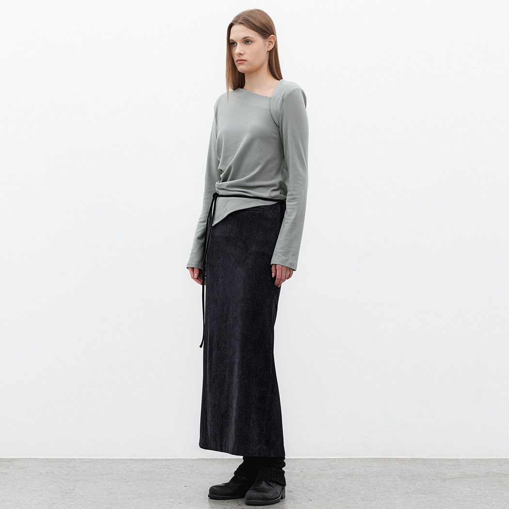 (SK-5064)CORDUROY STRING MAXI SKIRT S Korea