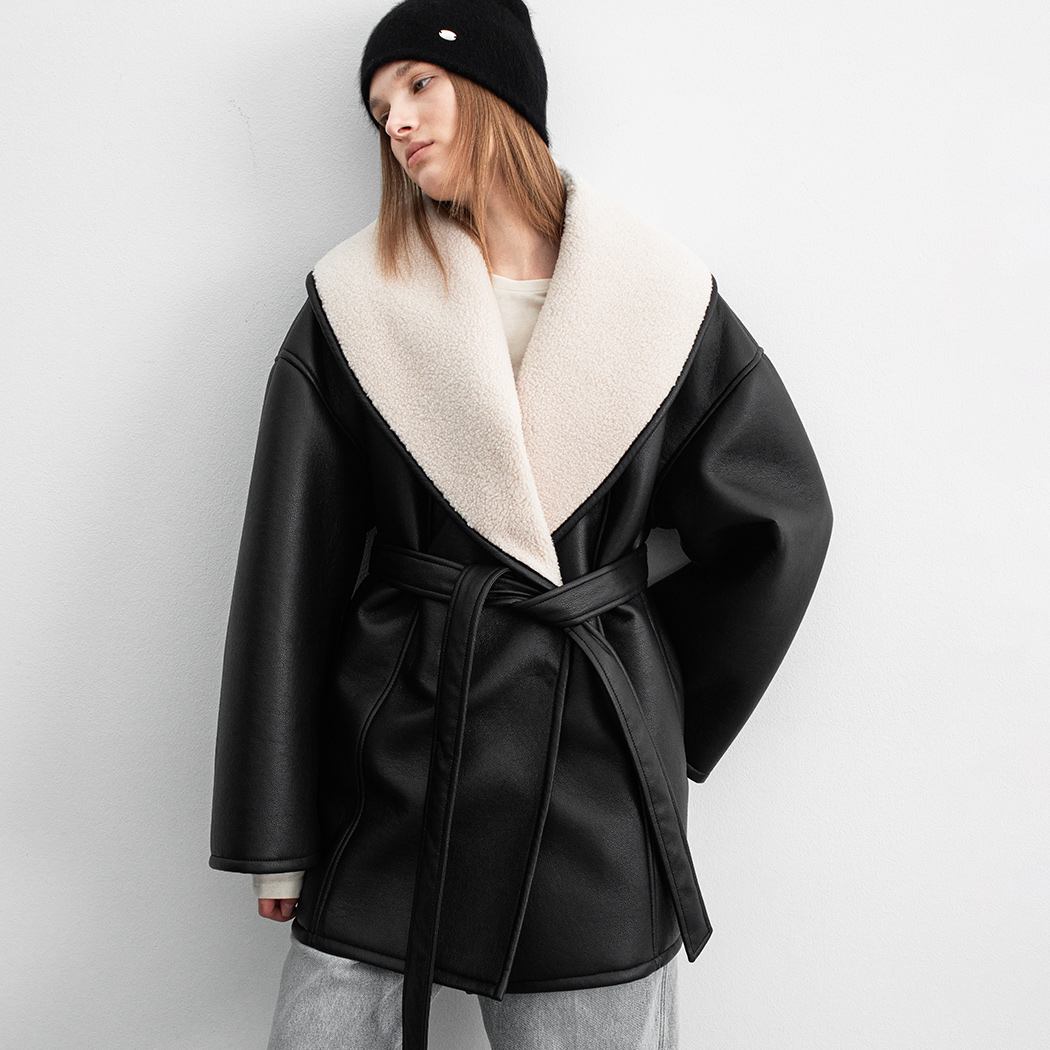 (CT-1473)VOLUME COLLAR LEATHER MUSTANG S