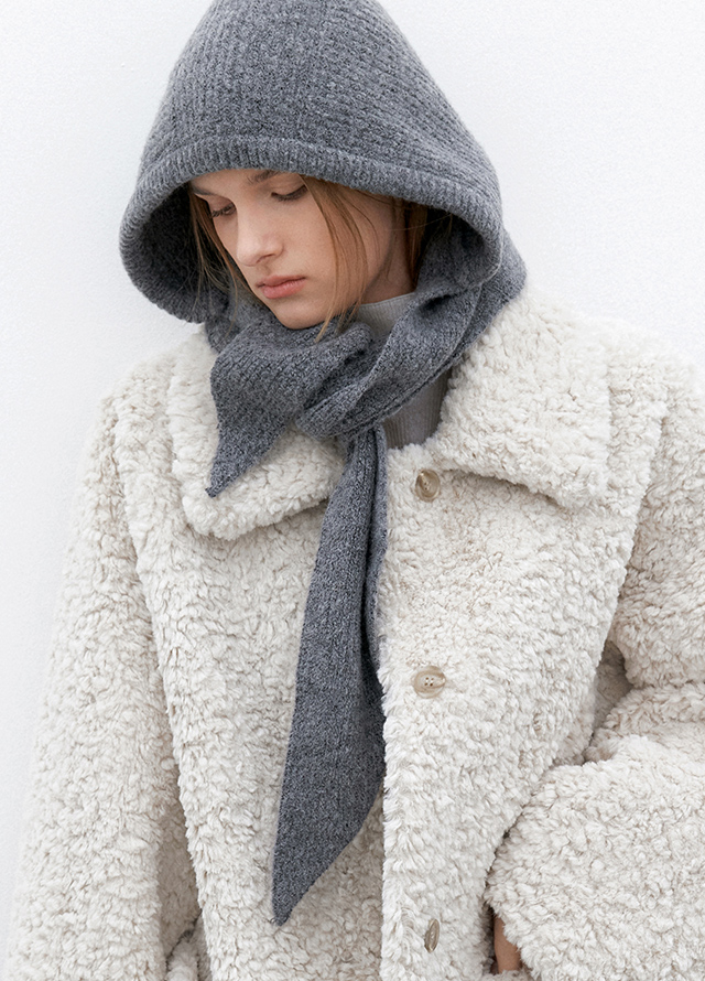 (CT-1469)FLUFFY HALF FUR COAT Korea