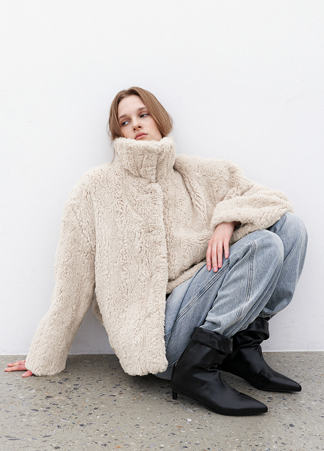 (PT-5733)CITY BOOTCUT WARM DENIM PANTS Korea