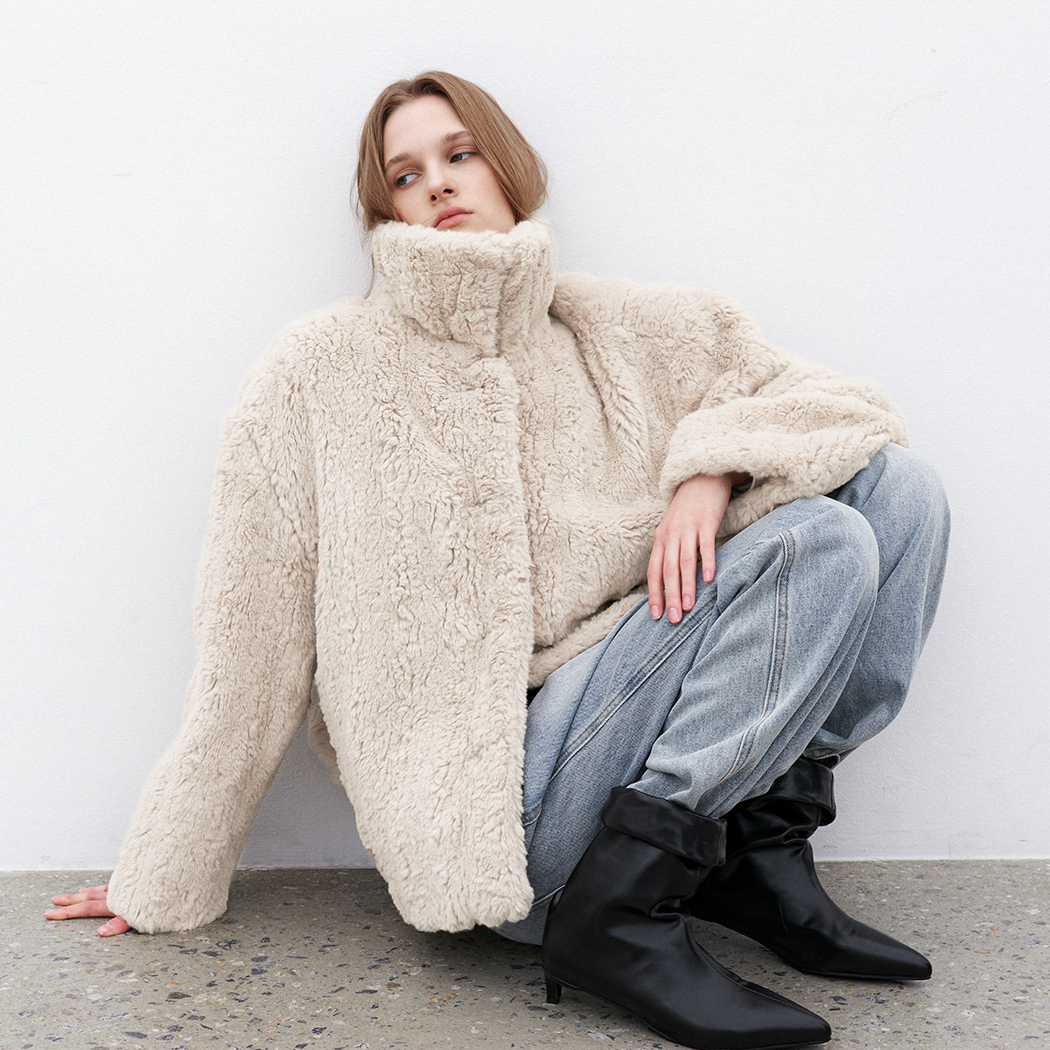 (JK-3051)FLUFFY HAIRY FUR JACKET