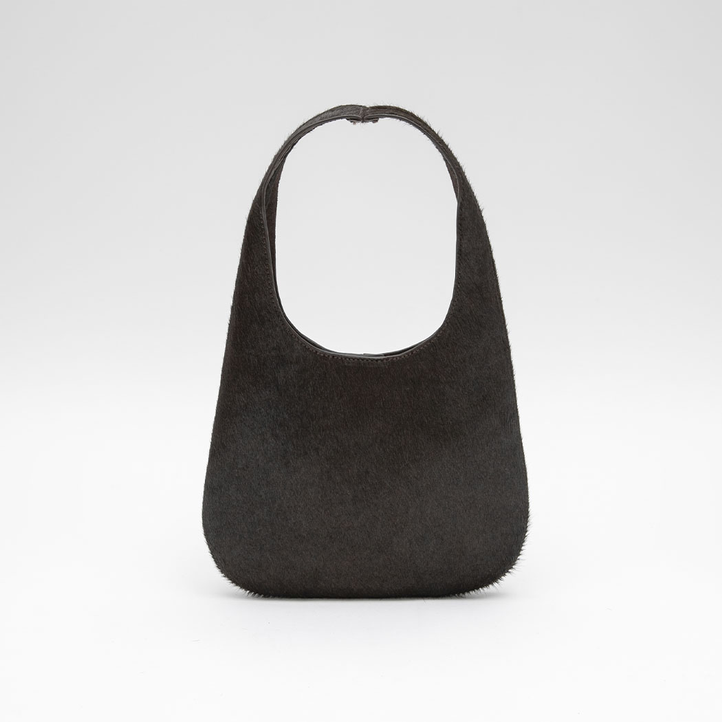 (B-2475)CALF HAIR ROUND TOTE MINI BAG