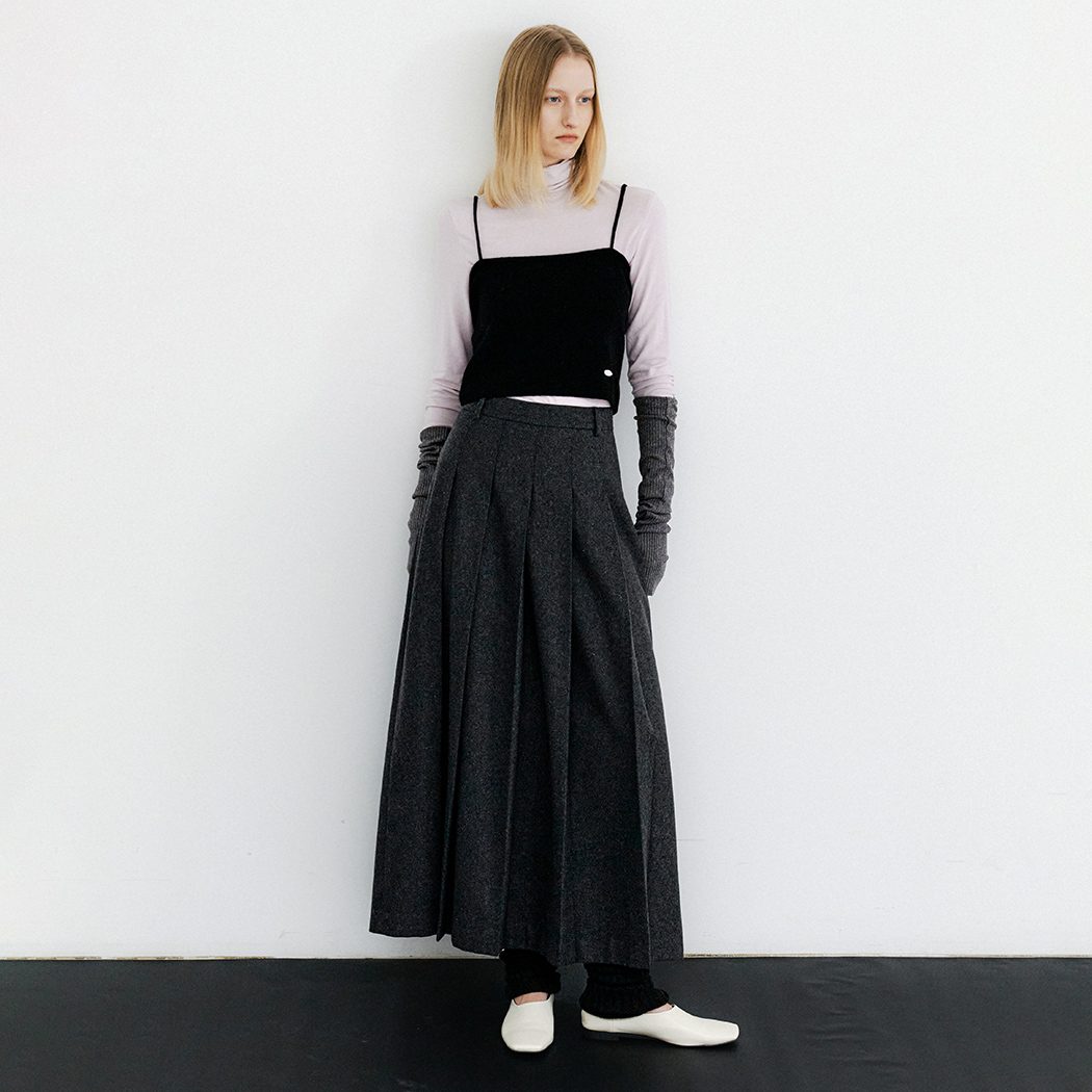 (SK-5062)PLEATS MAXI SKIRT