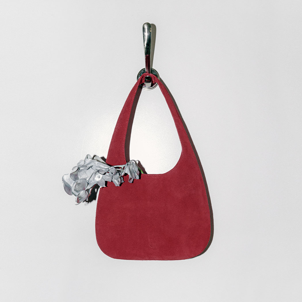 (B-2468)SUEDE ROUND TOTE MINI BAG