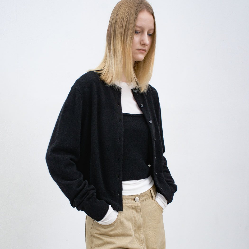 (CD-2230)ESSENTIAL CASHMERE BASIC CARDIGAN
