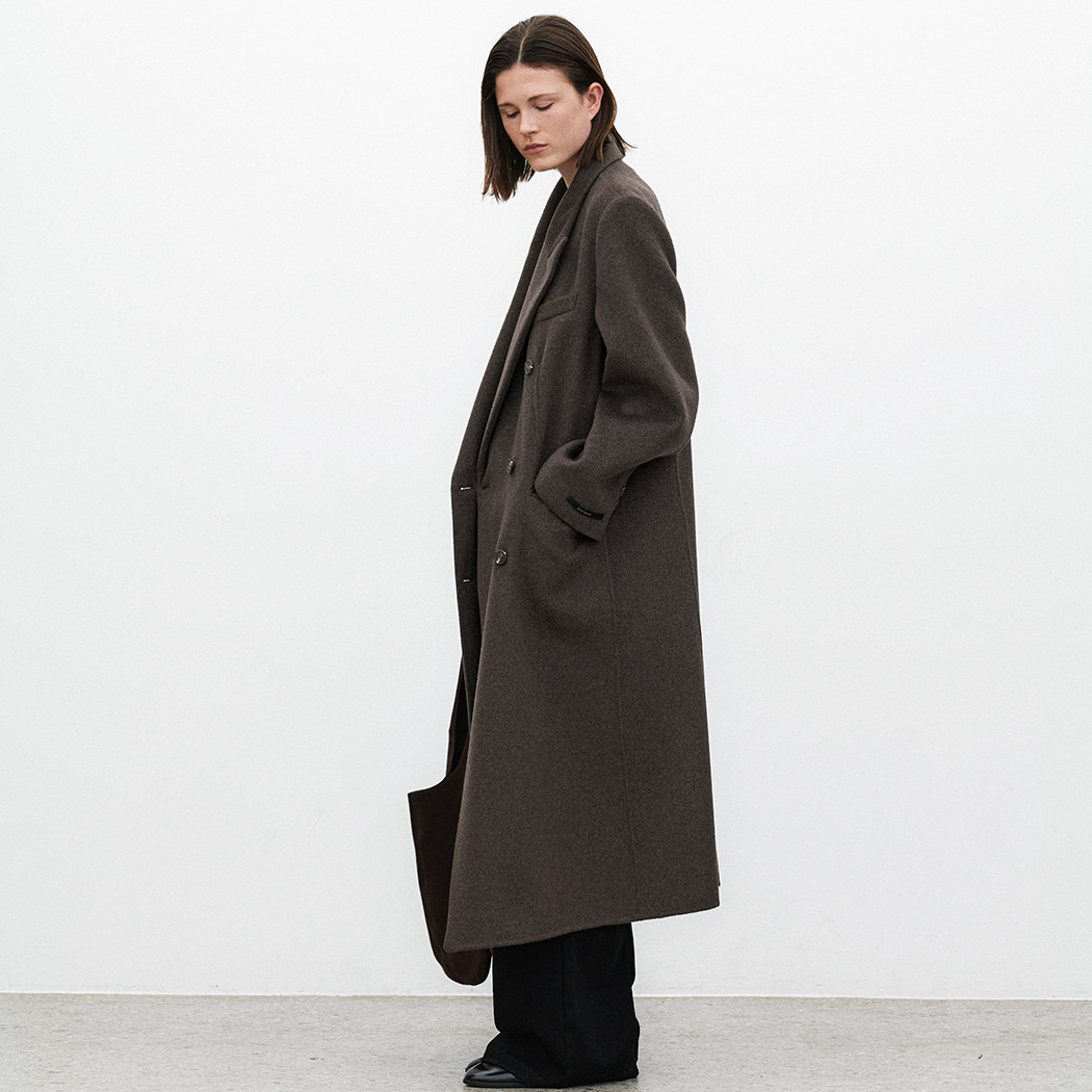 (CT-1457)CASHMERE OVERFIT HANDMADE DOUBLE COAT