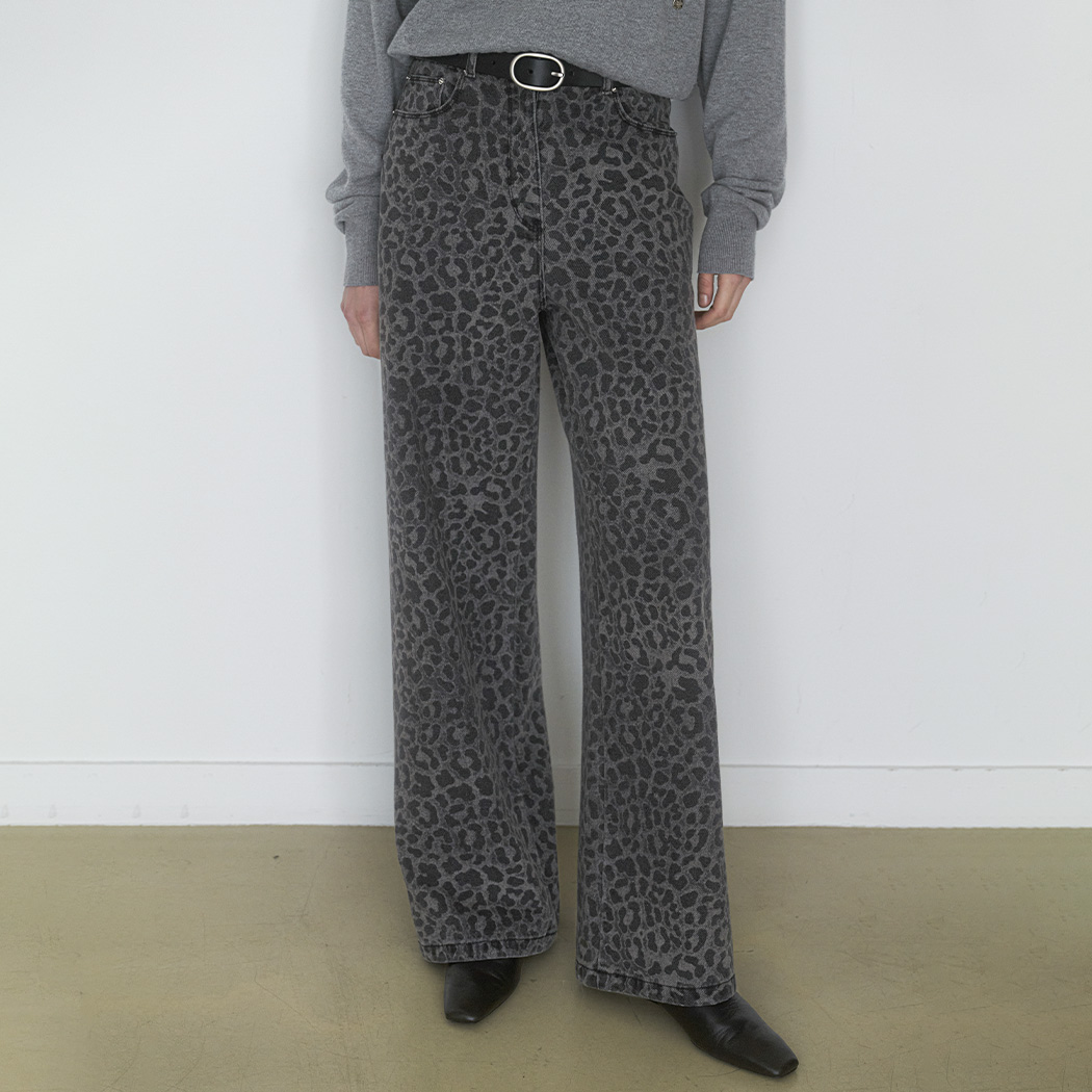 (PT-5736)WARM LEOPARD WIDE LEG PANTS