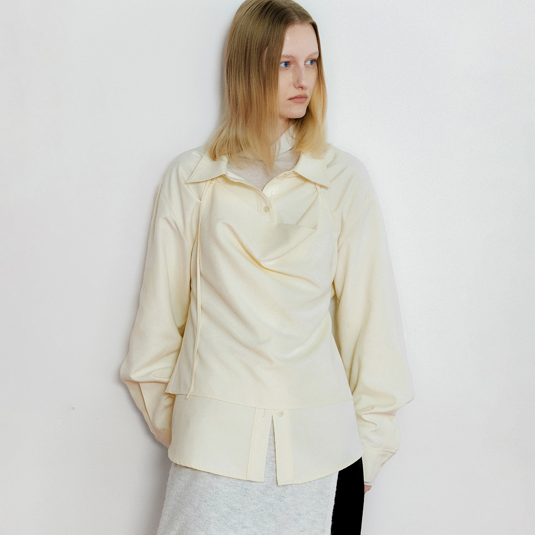 (BL-4376)HALTER SLEEVELESS LAYERED BLOUSE S