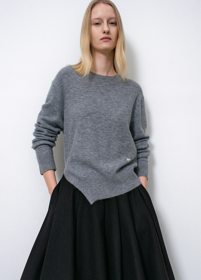 (SK-5065)TUCK VOLUME MIDI FLARE SKIRT Korea