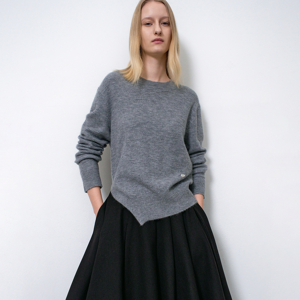 (T-7145)MUFFER SET SOFT WOOL KNIT S