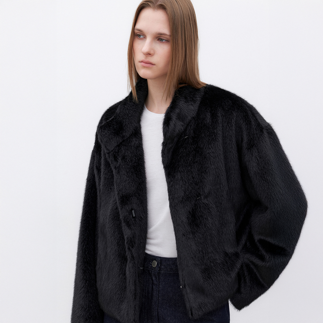 (JK-3059)COCON FIT MINK LIKE FUR SHORT JACKET
