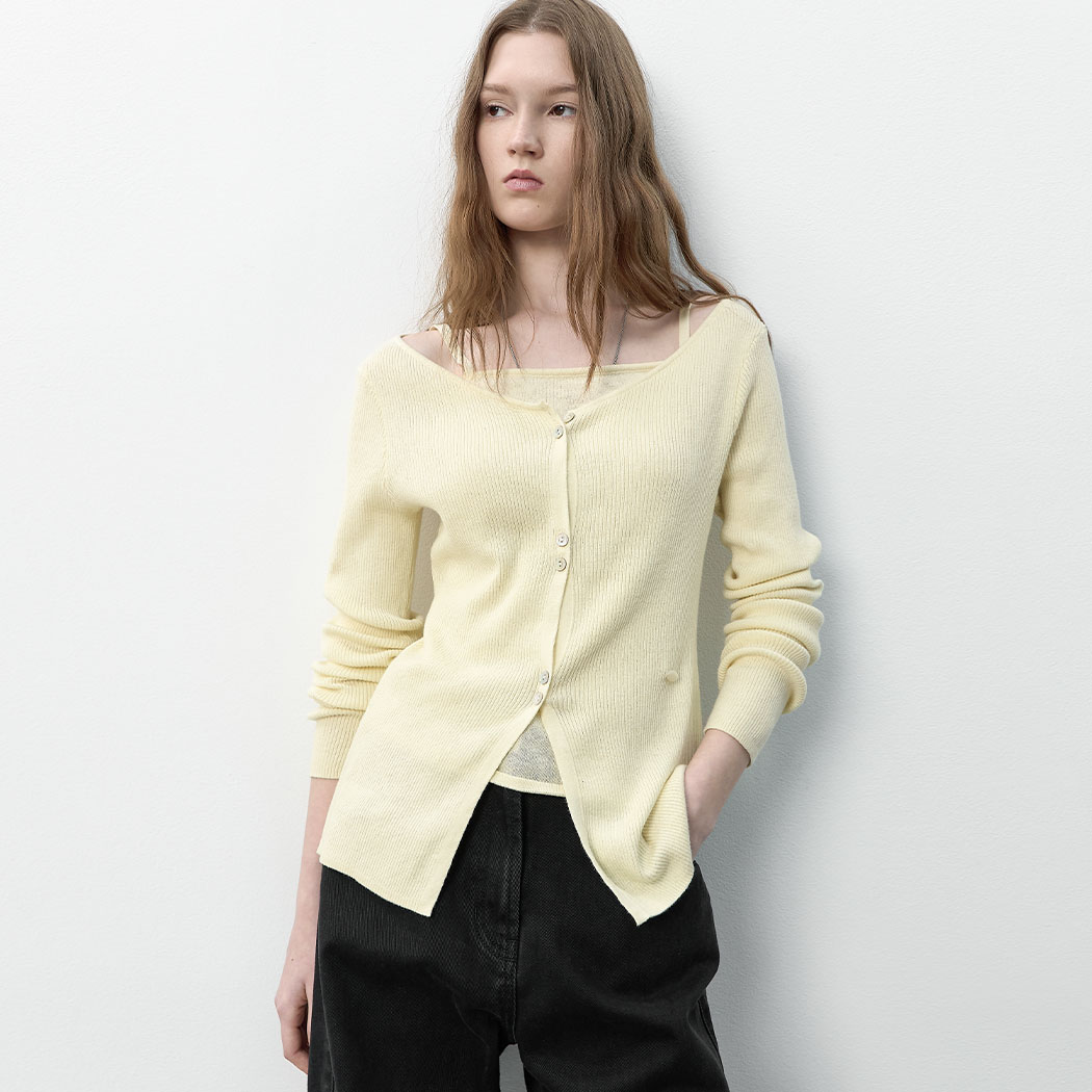 (Z-CD-2228)TALLI SOLID KNIT CARDIGAN