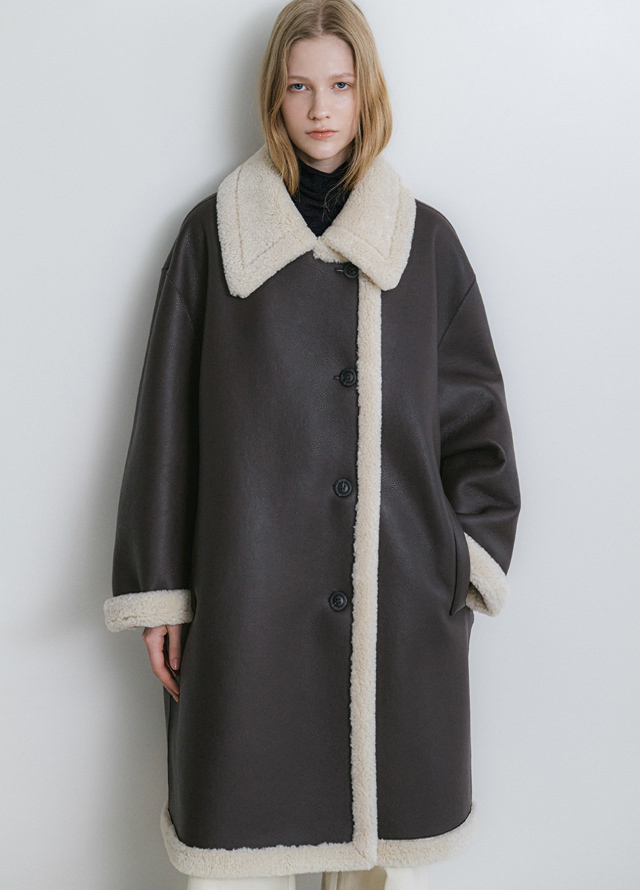 (T-7140)ESSENTIAL WHOLE GARMENT LOOSE FIT HIGH NECK KNIT Korea