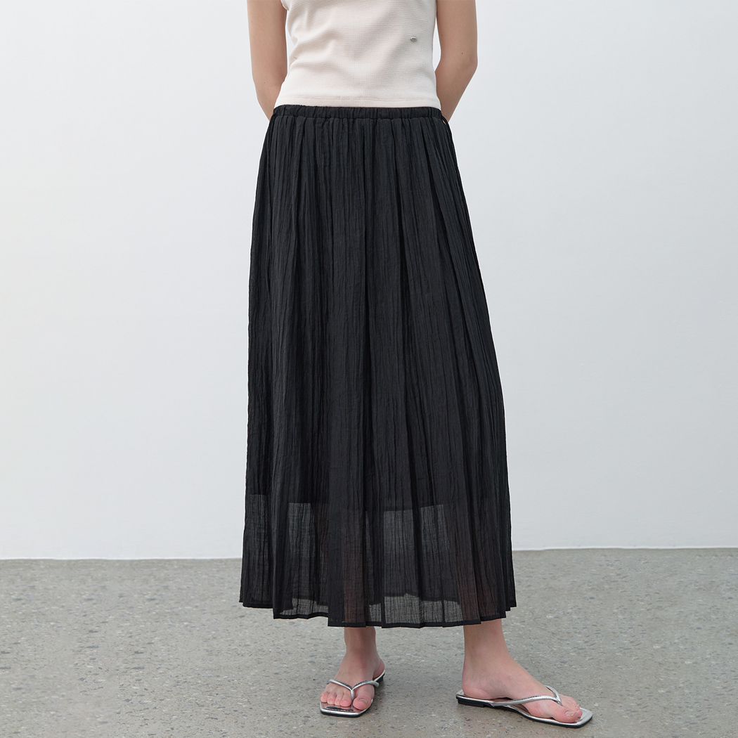 (SK-5018)MOIRE RIBBON STRING SKIRT