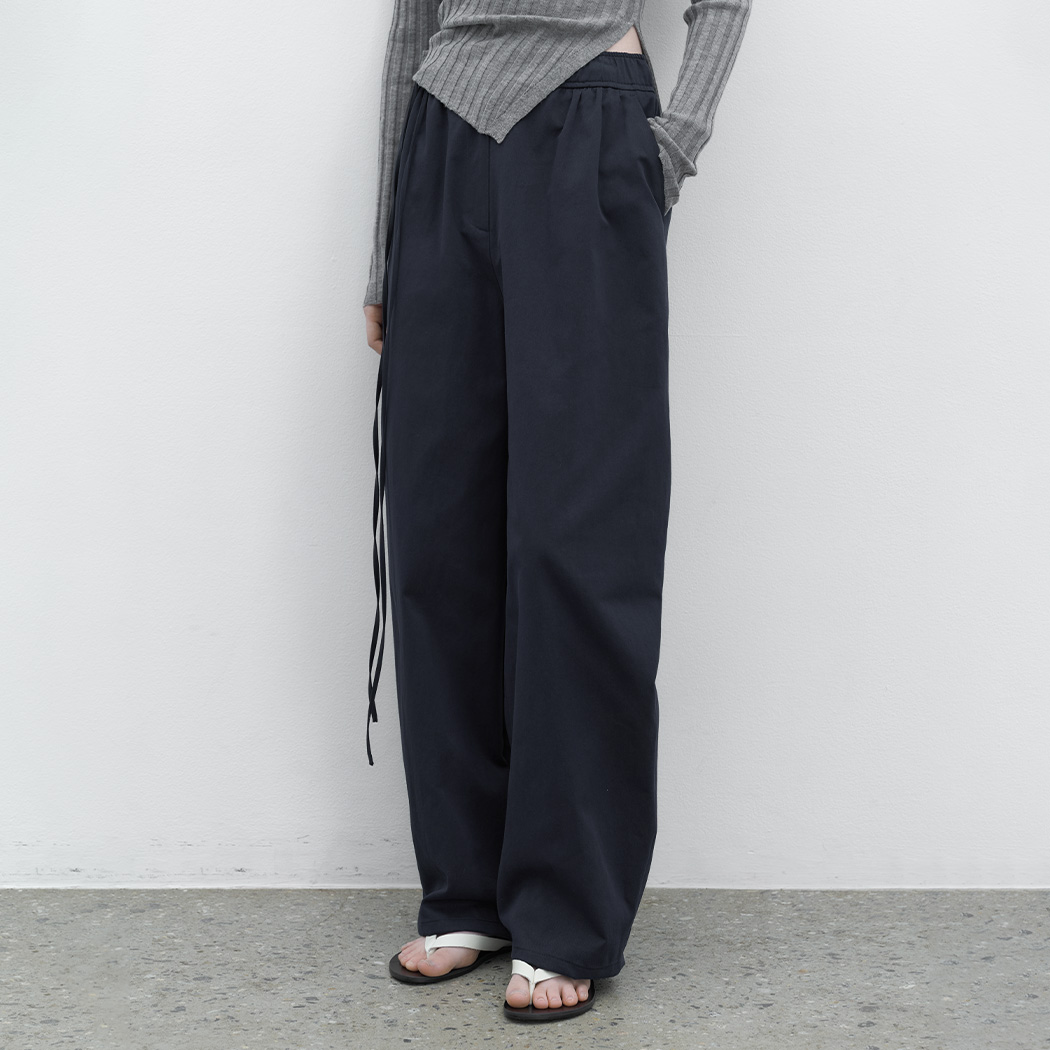 (PT-5748)WIDE SHIRRING VOLUME PANTS