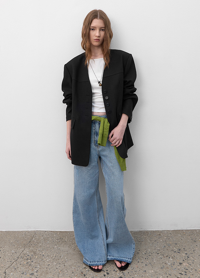 (T-7171)SOFT SLIMFIT BOAT NECK TEE Korea