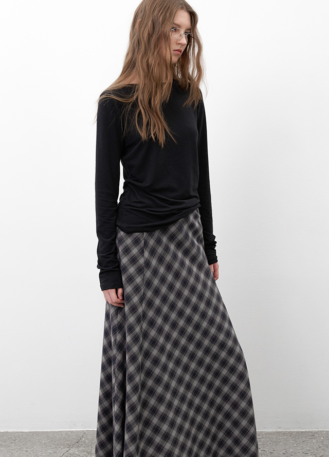 (ZT-7093)ESSENTIAL BOAT NECK SLIM TEE Korea