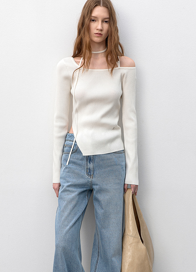 (SK-5090)BELTED STRIPE LONG SKIRT S Korea