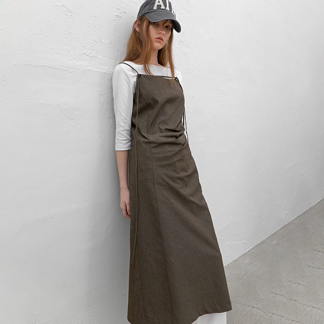 (OP-6322)MULTI STRAP LAYERED SLEEVELESS DRESS