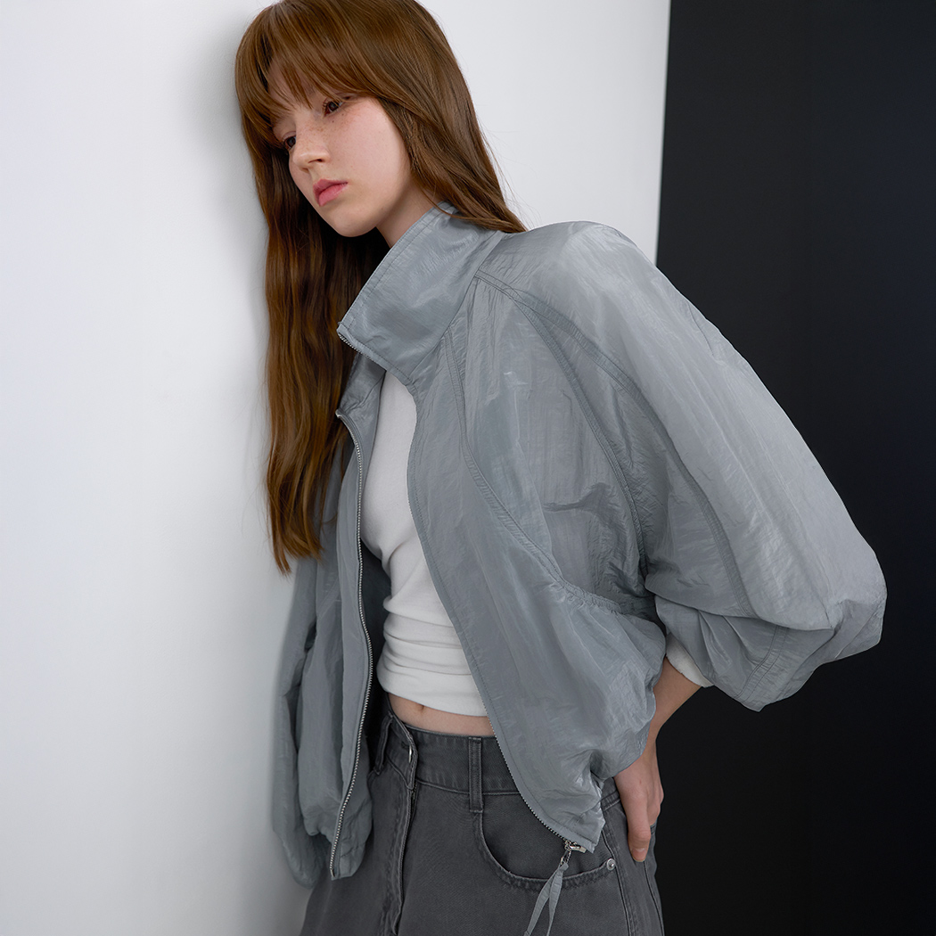 (JP-595)SHIRRING STRING CROP JUMPER