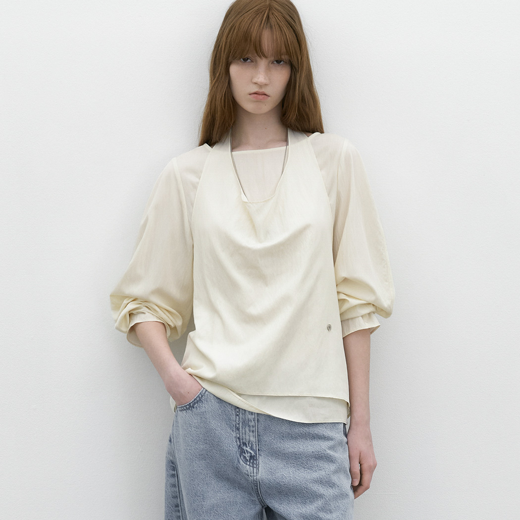 (BL-4389)HALTER NECK LAYERED TOP SET S