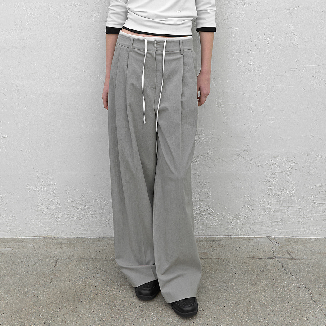 (PT-5759)DOUBLE WAIST TWO TUCK PANTS