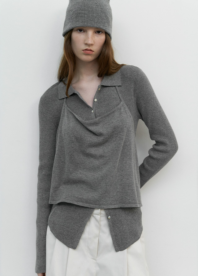 (SK-5073)SEMI A-LINE MAXI DENIM SKIRT Korea