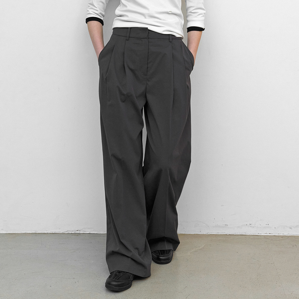 (PT-5758)ESSENTIAL WRINKLE FREE TUCK PANTS