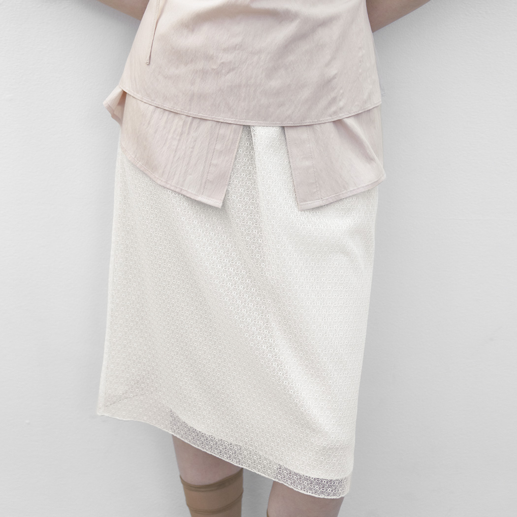 (SK-5081)LACE LAYERED MIDI SKIRT