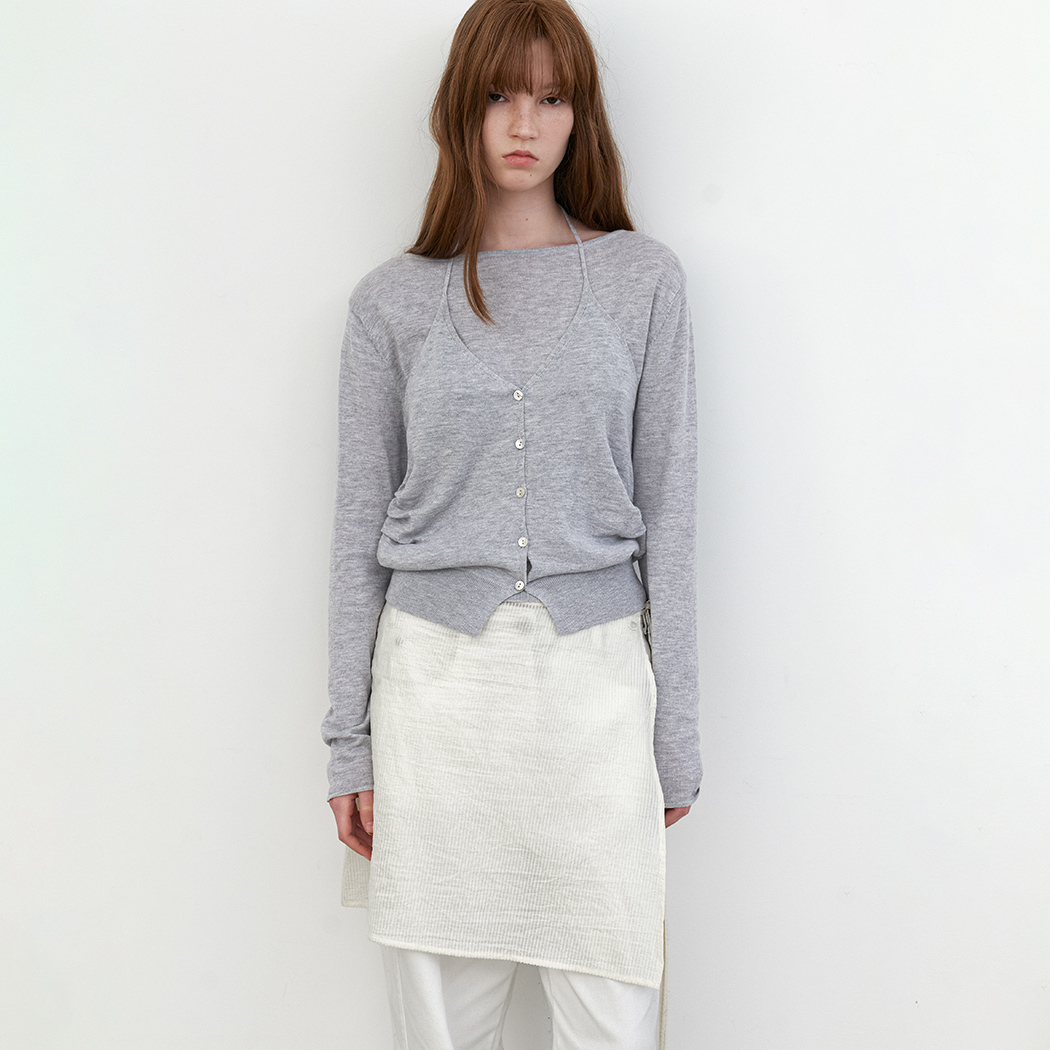 (SK-5088)STRIPE LAYERED MINI SKIRT