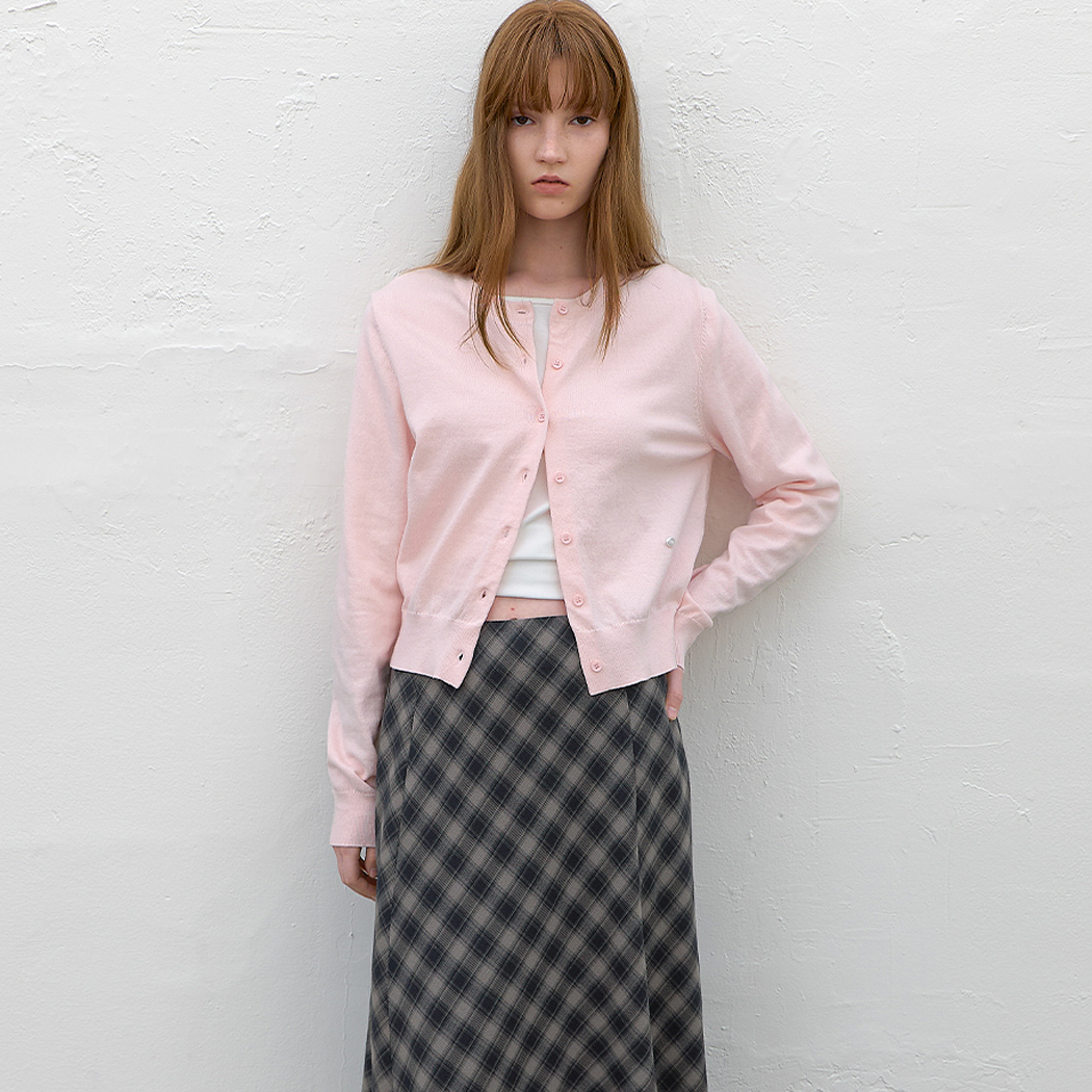 (CD-2273)COTTON CLASSICAL SLIM KNIT CARDIGAN