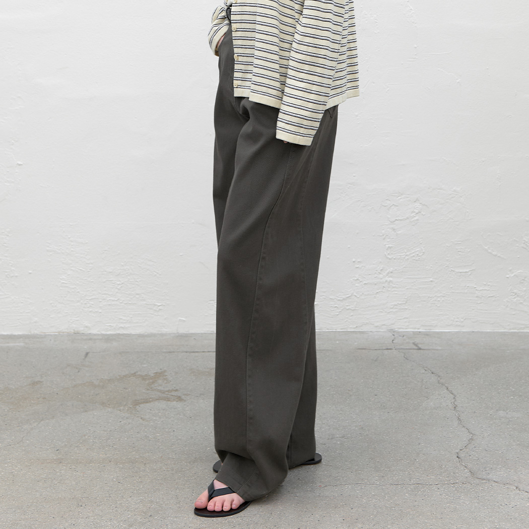 (PT-5741)WASHING CURVED COLOR DENIM PANTS