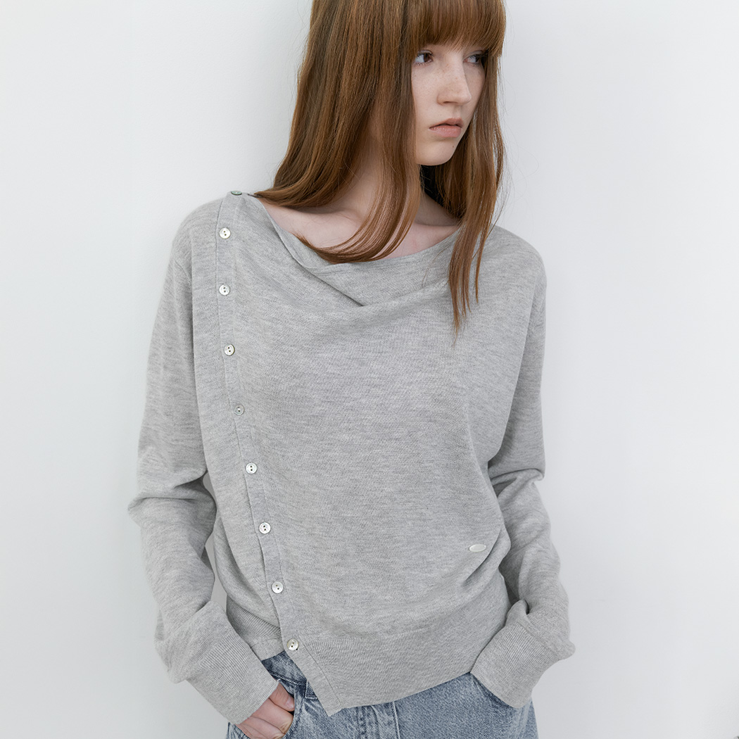 (Z-CD-2221)COWL NECK KNIT CARDIGAN Korea