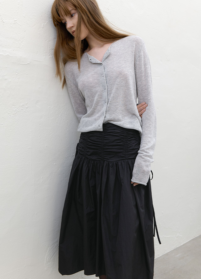 (CD-2258)AN CLEAN ROUND NECK CARDIGAN&TOP KNIT SETS Korea