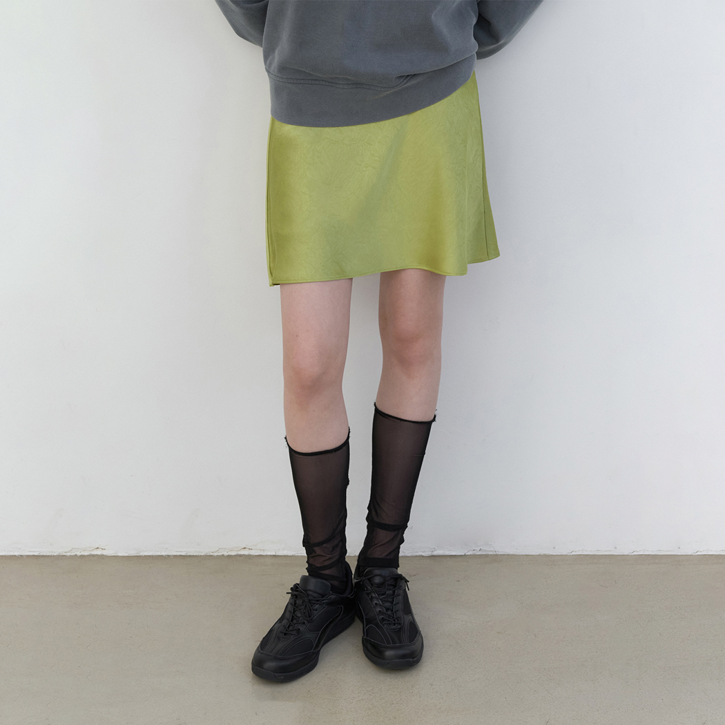 (SK-5085)SATIN BAND MINI SKIRT
