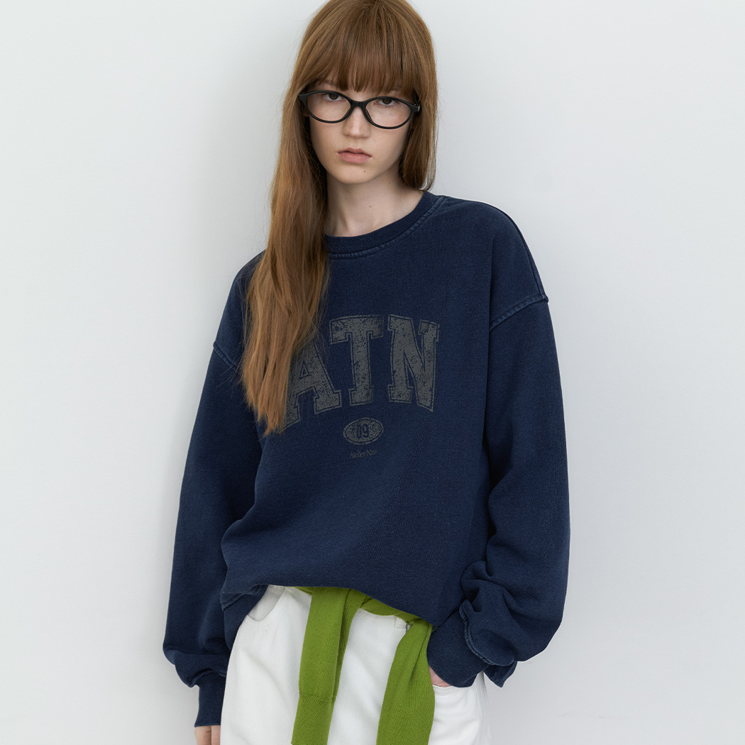 (T-7160)ATN PIGMENT WASHING SWEAT SHIRT