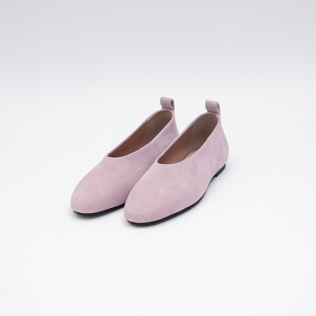 (SH-3466)COW SUEDE ROUND FLAT