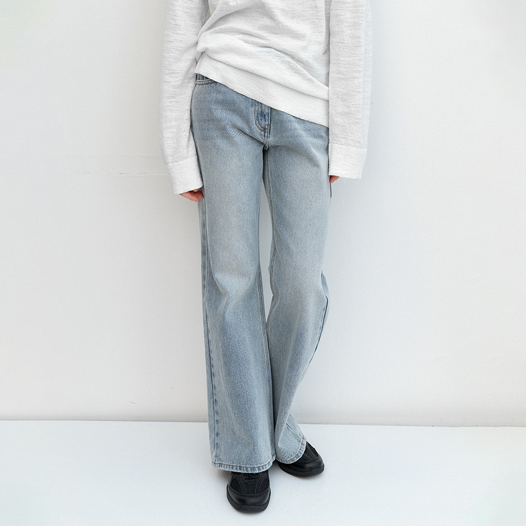 (PT-5755)AN NATURAL SEMI BOOTSCUT DENIM PANTS
