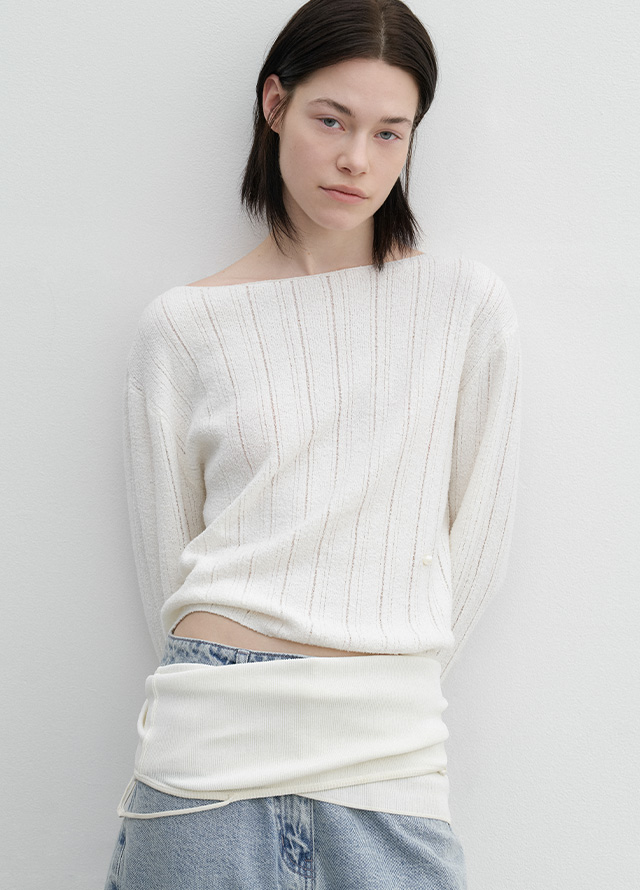 (PT-5738)LOWRISE LINE VOLUME DENIM PANTS Korea